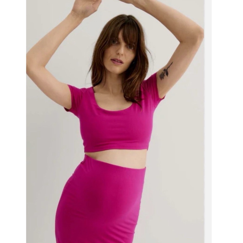 HATCH Maternity The Body Cropped Tee large athleisure gorpcore layered luxury